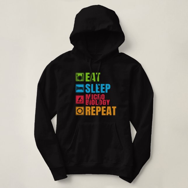 Pull À Capuche Répéter la micro-biologie du sommeil (Design devant)
