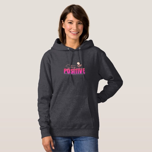 Pull À Capuche Restez Inspiré Positif  (Devant entier)