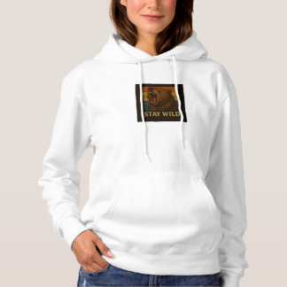 Pull À Capuche Restez sauvage Graphique animal Vintage pour l'amo