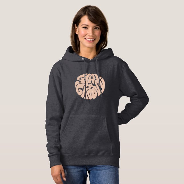 Pull À Capuche Restez Super Retro Beige (Devant entier)