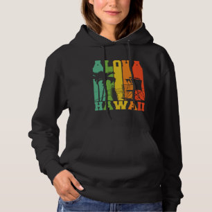 PULL À CAPUCHE RÉTRO COLORÉ ALOHA HAWAII