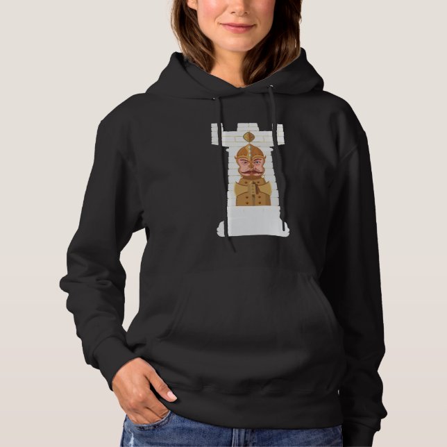 Pull À Capuche Roche blanche d'échecs (Devant)