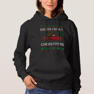 Pull À Capuche Rogers Famille Vilain Chandail de Noël Rouge Camio