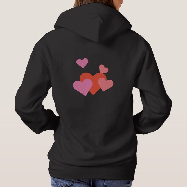 Pull À Capuche Romantique Valentine Love Hearts Design (Dos)