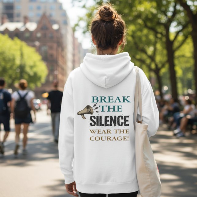 Pull À Capuche Rompre le courage du silence (Créateur téléchargé)