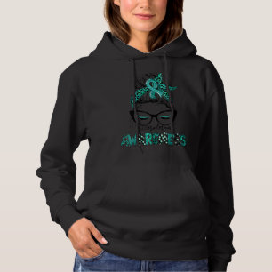 Pull À Capuche Ruban turquoise Messagerie Bun Cheveux Scleroderma