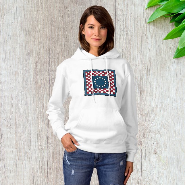 Pull À Capuche Russe Patriotic Americana Quilt Motif USA Art (Créateur téléchargé)