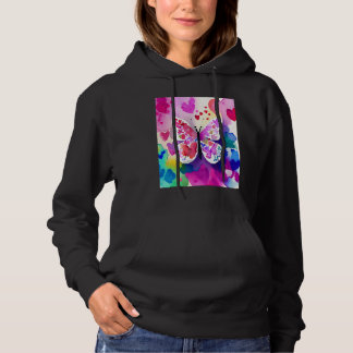 Pull À Capuche Saint-Valentin Cœur d'amour Papillon Petite amie F