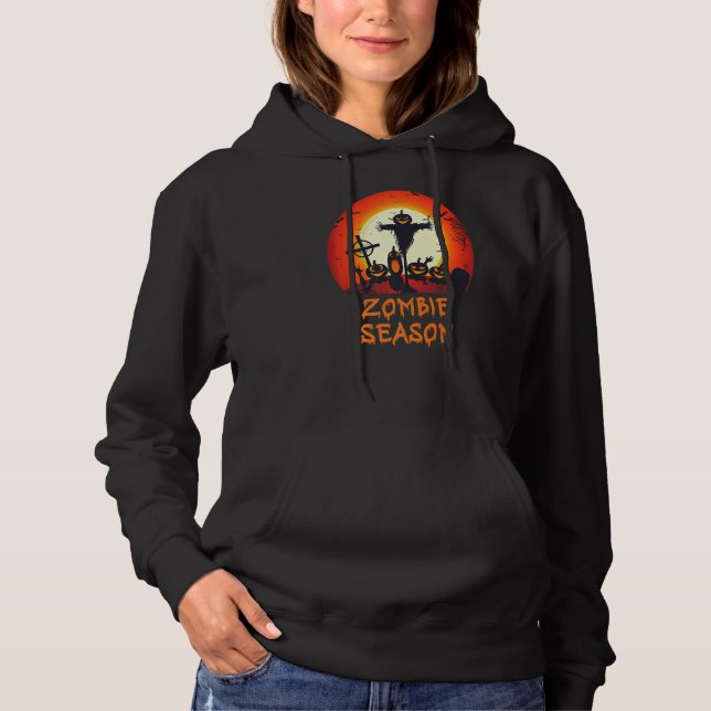 Pull À Capuche Saison des zombies Cimetière effrayant au clair de (Devant)