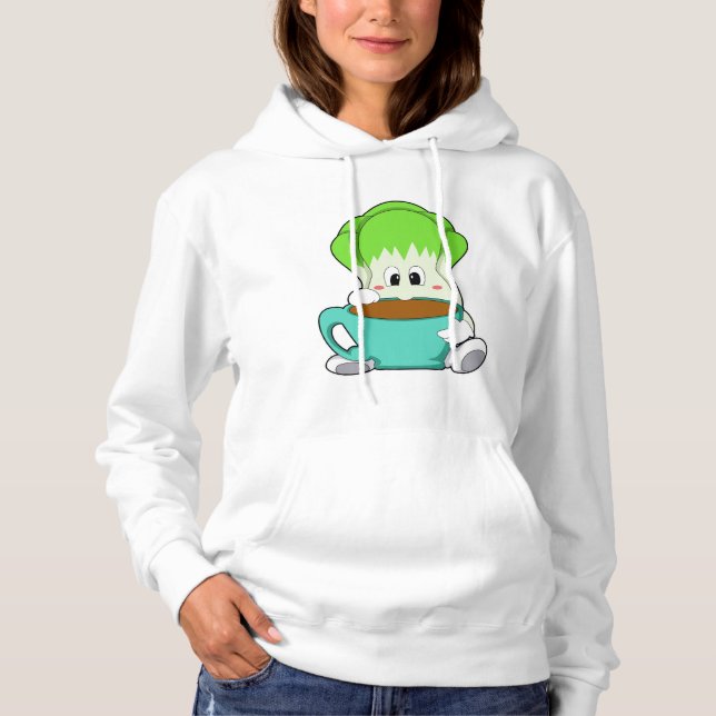 Pull À Capuche Salade avec Coupe de café (Devant)