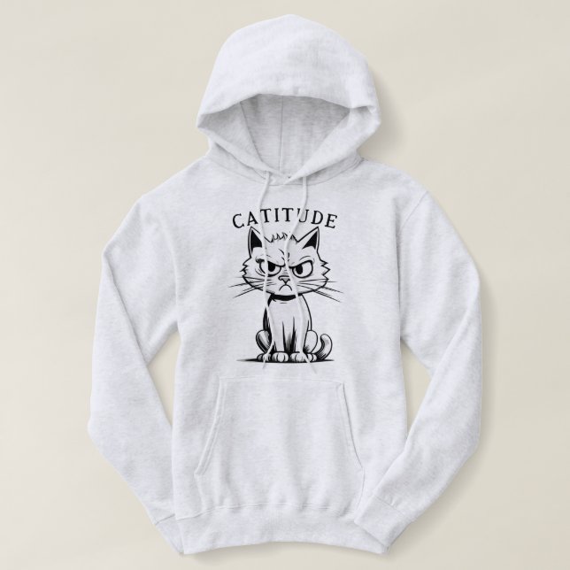 Pull À Capuche Sassy Sarcasm Catitude Chat Attitude Humour Graphi (Design devant)