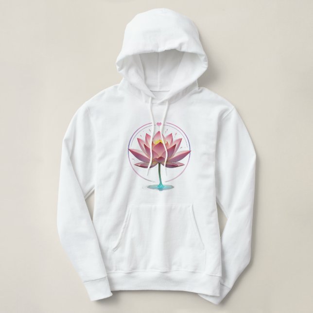 Pull À Capuche Sérénité du coeur : Lotus Pulse (Design devant)