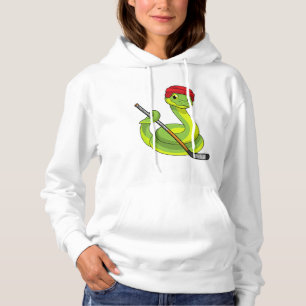 Pull À Capuche Serpent au hockey sur glace avec bâton de hockey s