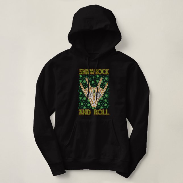 Pull À Capuche Shamrock Et Roll St Patrick's Day (Design devant)