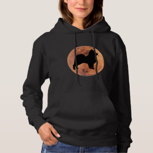 Pull À Capuche Silhouette De Chien Poméranien Sur Mars Poméranien