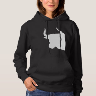 Pull À Capuche Silhouette de tête de taureau Cou de taureau Corne