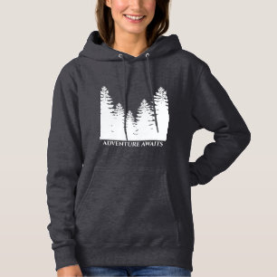 Pull À Capuche Silhouette minimaliste de pin noir et blanc