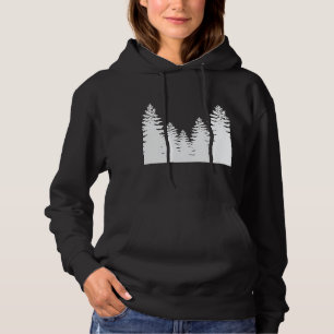 Pull À Capuche Silhouette minimaliste de pin noir et blanc