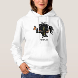 Pull À Capuche Silhouette minimaliste femme noire et blanche