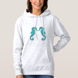 Pull À Capuche Silhouettes d'aqua de Seahorse Simple nautique
