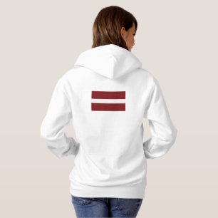 Pull À Capuche Simple Modern Lettonie Drapeau Souvenir, Arrière