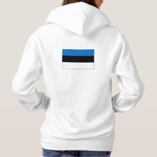 Pull À Capuche Simple Moderne Estonie Drapeau Souvenir, Arrière