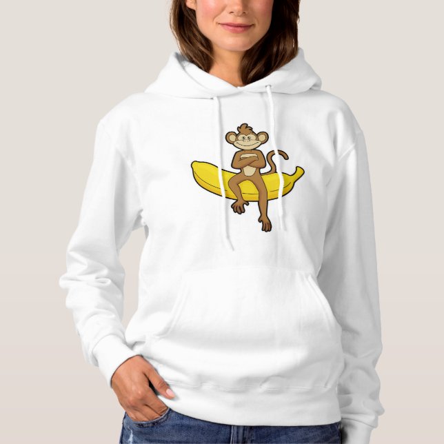 Pull À Capuche Singe à la banane (Devant)