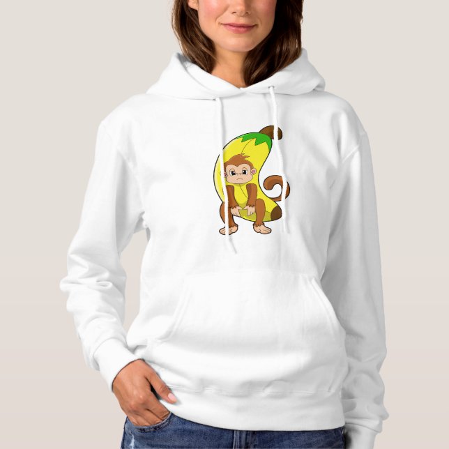 Pull À Capuche Singe à la banane (Devant)