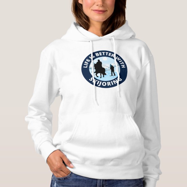 Pull À Capuche Ski hivernal Cheval Ski hivernal Ski Saut Sport (Devant)
