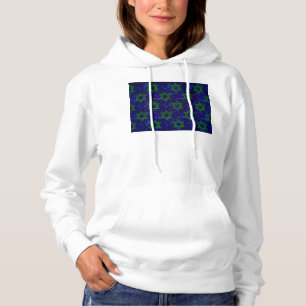 Pull À Capuche SlipperyJoe's Hanukkah rangées vertes Étoiles de D