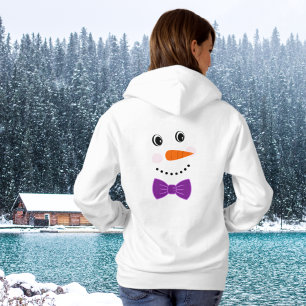 Pull À Capuche Snowman Face Purple Bowtie ajouter nom