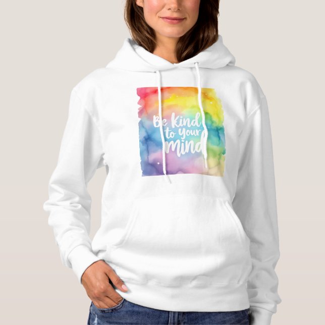 Pull À Capuche Soyez gentil avec votre esprit (Devant)