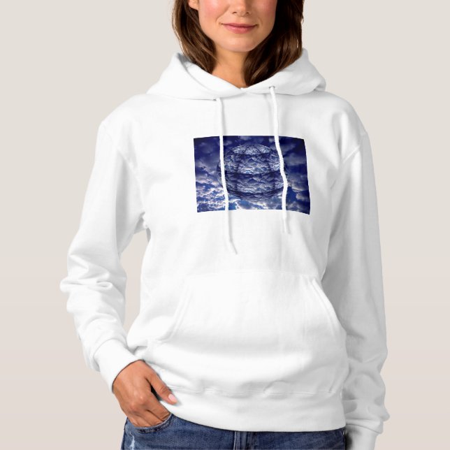 Pull À Capuche Sphère 3D de nuage abstrait (Devant)