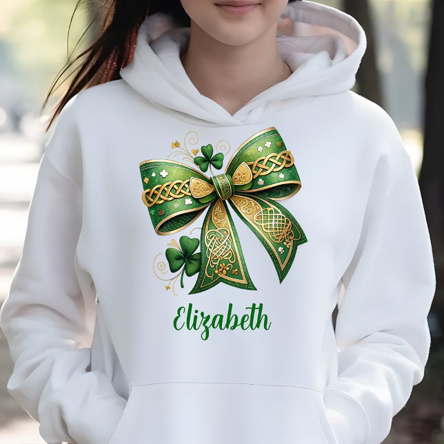 Pull À Capuche St. Patrick's Day Elegant Green Bow (Créateur téléchargé)