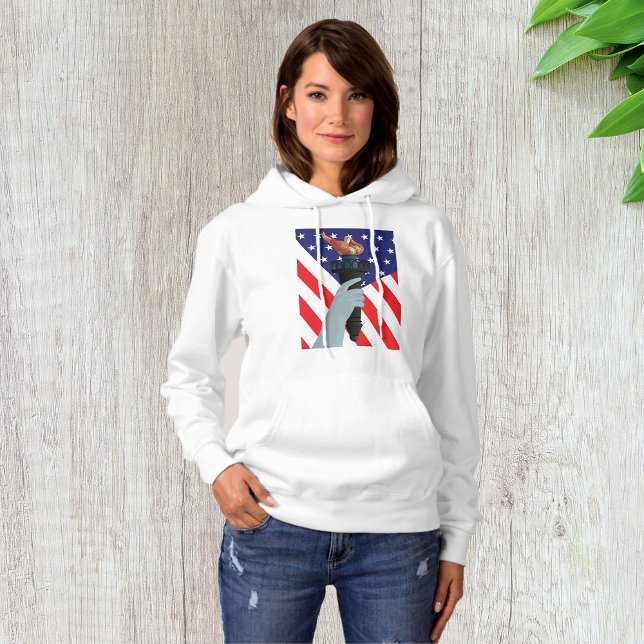 Pull À Capuche Statue de la Liberté Torch avec drapeau américain (Créateur téléchargé)