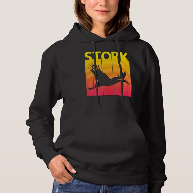 Pull À Capuche Stork Bird Retro (Devant)