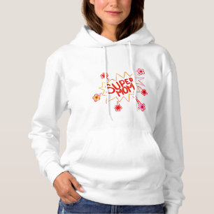 Pull À Capuche Super Maman Flower Comic Dessin de bulle mère