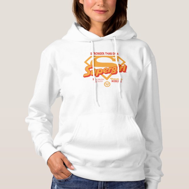 Pull À Capuche Supergirl plus forte que jamais Retro Graphic (Devant)