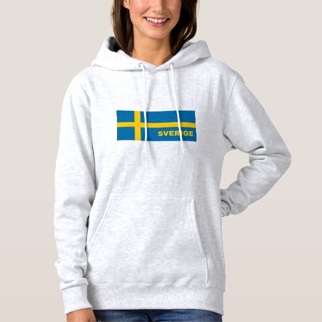 Pull À Capuche Sverige dans le drapeau suédois (Devant)