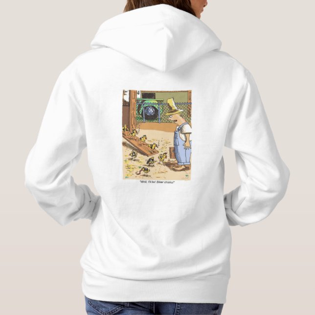 Pull À Capuche Sweatshirt à capuchon blanc de moto (Dos)