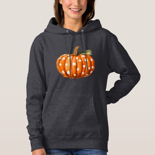 Pull À Capuche Sweatshirt à capuchon de Polka dot citrouille (Devant)