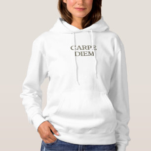 Pull À Capuche Sweatshirt blanche à capuchon femmes Carpe Diem