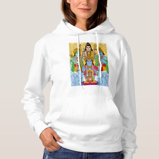 Pull À Capuche Sweatshirt des divinités hindoues (Devant)