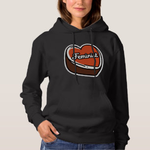 Pull À Capuche Sweatshirt Féministe à Cœurs de Bonbons