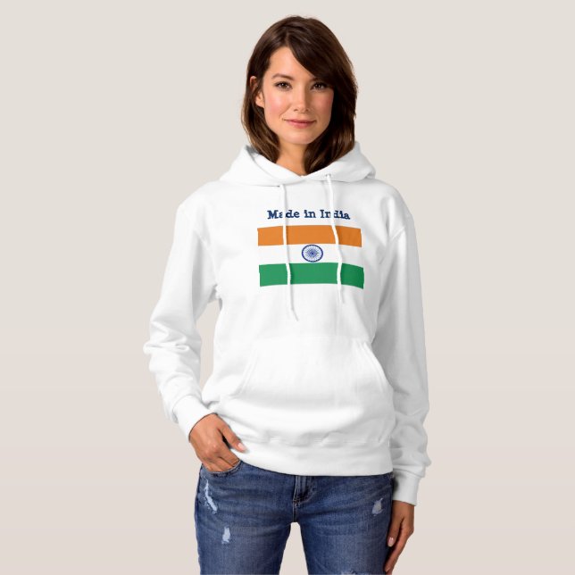 Pull À Capuche Sweatshirt indien de drapeau (Devant entier)