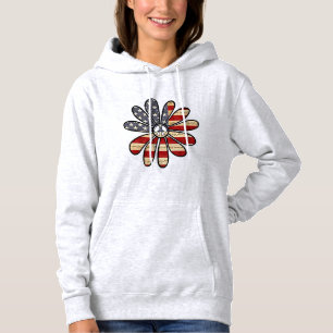 Pull À Capuche SYMBOLE DE PAIX HAUTE Fleur SIGNE Drapeau américai