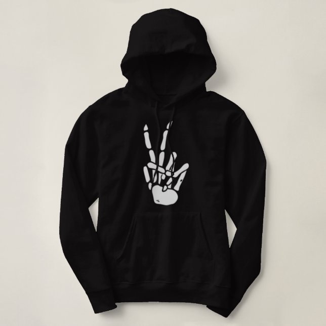 Pull À Capuche SYMBOLE DE PAIX Squelette (Design devant)
