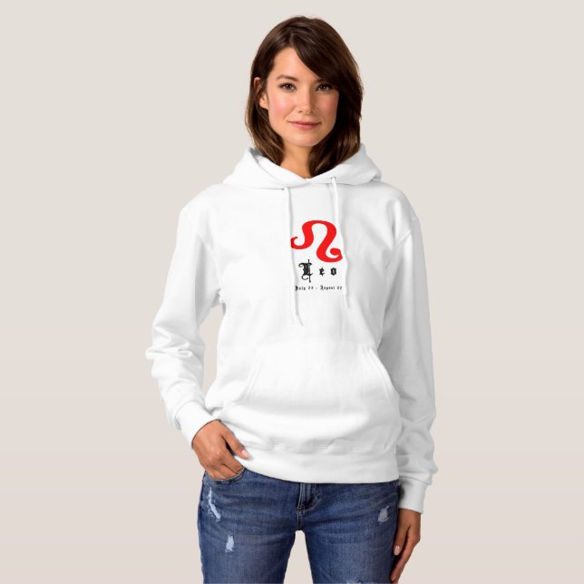 Pull À Capuche Symbole du zodiaque de Leo (Devant entier)