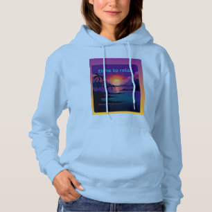 Pull À Capuche T-shirt à capuche pour femmes ambiance palmiers tr