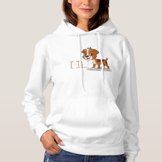 Pull À Capuche T-shirt blanc pour homme et femme (Devant)